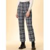 imageAllegra K Womens Plaid Pants High Waisted Vintage Tartan Checkered Cropped Casual Work PantsBlack