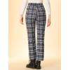 imageAllegra K Womens Plaid Pants High Waisted Vintage Tartan Checkered Cropped Casual Work PantsBlack