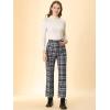 imageAllegra K Womens Plaid Pants High Waisted Vintage Tartan Checkered Cropped Casual Work PantsBlack