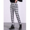imageAllegra K Womens Plaid Pants High Waisted Vintage Tartan Checkered Cropped Casual Work PantsBlack Beige