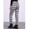 imageAllegra K Womens Plaid Pants High Waisted Vintage Tartan Checkered Cropped Casual Work PantsBlack Beige
