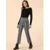 imageAllegra K Womens Plaid Pants High Waisted Vintage Tartan Checkered Cropped Casual Work PantsBlack White