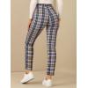 imageAllegra K Womens Plaid Pants High Waisted Vintage Tartan Checkered Cropped Casual Work PantsBlue