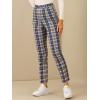 imageAllegra K Womens Plaid Pants High Waisted Vintage Tartan Checkered Cropped Casual Work PantsBlue