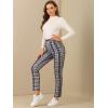 imageAllegra K Womens Plaid Pants High Waisted Vintage Tartan Checkered Cropped Casual Work PantsBlue