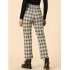 imageAllegra K Womens Plaid Pants High Waisted Vintage Tartan Checkered Cropped Casual Work PantsBlue Brown