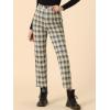 imageAllegra K Womens Plaid Pants High Waisted Vintage Tartan Checkered Cropped Casual Work PantsBlue Brown