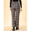 imageAllegra K Womens Plaid Pants High Waisted Vintage Tartan Checkered Cropped Casual Work PantsBrown
