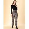 imageAllegra K Womens Plaid Pants High Waisted Vintage Tartan Checkered Cropped Casual Work PantsBrown