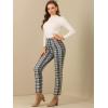 imageAllegra K Womens Plaid Pants High Waisted Vintage Tartan Checkered Cropped Casual Work PantsGreen