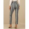 imageAllegra K Womens Plaid Pants High Waisted Vintage Tartan Checkered Cropped Casual Work PantsGreen