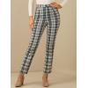 imageAllegra K Womens Plaid Pants High Waisted Vintage Tartan Checkered Cropped Casual Work PantsGreen