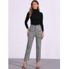 imageAllegra K Womens Plaid Pants High Waisted Vintage Tartan Checkered Cropped Casual Work PantsGrey Black
