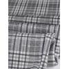 imageAllegra K Womens Plaid Pants High Waisted Vintage Tartan Checkered Cropped Casual Work PantsGrey Black