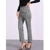 imageAllegra K Womens Plaid Pants High Waisted Vintage Tartan Checkered Cropped Casual Work PantsGrey Black