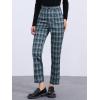 imageAllegra K Womens Plaid Pants High Waisted Vintage Tartan Checkered Cropped Casual Work PantsNavy Blue