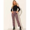 imageAllegra K Womens Plaid Pants High Waisted Vintage Tartan Checkered Cropped Casual Work PantsRed