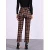 imageAllegra K Womens Plaid Pants High Waisted Vintage Tartan Checkered Cropped Casual Work PantsRed Brown