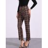 imageAllegra K Womens Plaid Pants High Waisted Vintage Tartan Checkered Cropped Casual Work PantsRed Brown