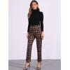 imageAllegra K Womens Plaid Pants High Waisted Vintage Tartan Checkered Cropped Casual Work PantsRed Brown