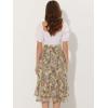 imageAllegra K Womens Printed Skirt 2025 Weekend Trendy Summer Chiffon Ruffle Tiered Flowy Midi SkirtsLight Greyfloral