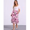 imageAllegra K Womens Printed Skirt 2025 Weekend Trendy Summer Chiffon Ruffle Tiered Flowy Midi SkirtsPink Purplefloral