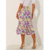 imageAllegra K Womens Printed Skirt 2025 Weekend Trendy Summer Chiffon Ruffle Tiered Flowy Midi SkirtsPurple Yellowfloral