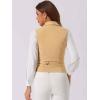 imageAllegra K Womens Suit Vest Double Breasted Business Lapel Dressy Waistcoat VestKhaki