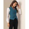 imageAllegra K Womens Suit Vest Double Breasted Business Lapel Dressy Waistcoat VestLake Blue