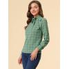 imageAllegra K Womens Tie Front Tops Long Sleeve Dressy Elegant Bow Neck ShirtGreen
