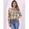 imageAllegra K Womens Tie Front Tops Long Sleeve Dressy Elegant Bow Neck ShirtKhaki Green