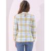 imageAllegra K Womens Tie Front Tops Long Sleeve Dressy Elegant Bow Neck ShirtWhite Yellow Green