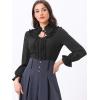 imageAllegra K Womens Victorian Blouse Vintage Ruffled Long Sleeve Button Up Gothic Shirt TopBlack