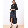 imageAllegra K Womens Victorian Blouse Vintage Ruffled Long Sleeve Button Up Gothic Shirt TopBlack