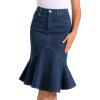 imageAllegra K Denim Jean Skirt for Womens High Waist Bodycon Ruffles Fishtail SkirtsDeep Blue