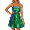 imageAllegra K Women Sequin Mini Dresses Party Club Adjustable Spaghetti Strap Festival Outfits Sparkly Disco DressGreen