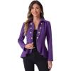 imageAllegra K Womens Casual Jacket Steampunk High Low Hem Open Front Long Sleeves Work Peplum BlazerDark Purple