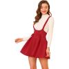 imageAllegra K Womens Halloween High Waist Brace Skirts ALine Mini Lace Up Suspender SkirtRed