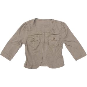 imageAllegra K Denim Jacket for Womens Collarless 2025 Cardigan 34 Sleeve Crop Jean JacketsKhaki Brown