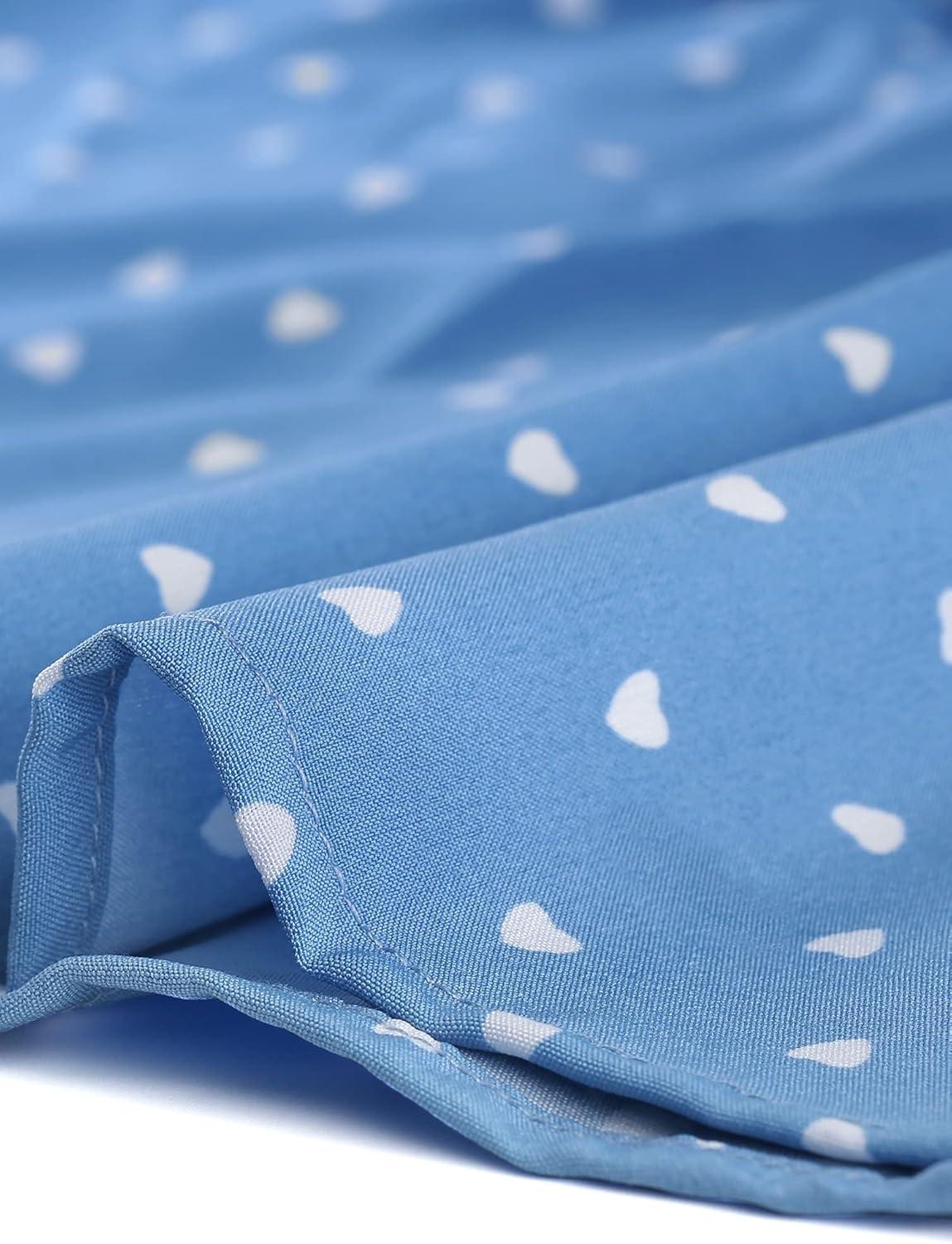 imageAllegra K Womens 1950s Vintage Long Sleeve Printed Button Down TopsLight Blue Heart