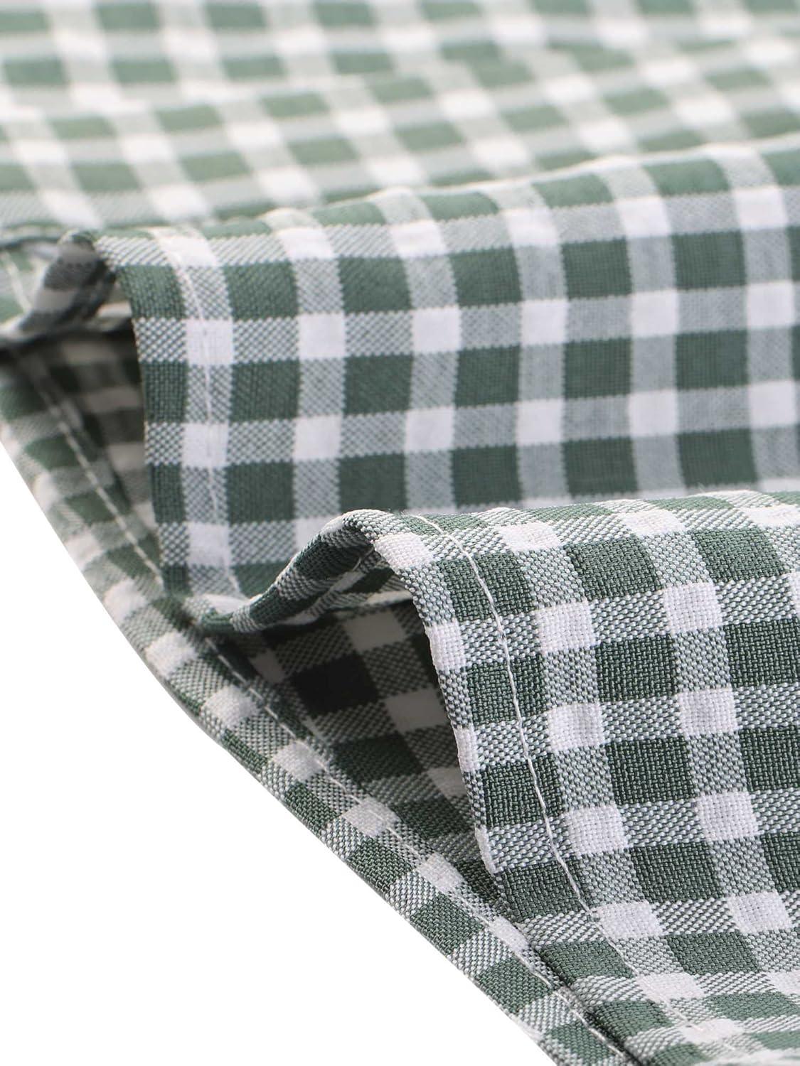 imageAllegra K Womens Bow Tie Neck Blouse Vintage Ruffle Sleeveless Gingham Plaid ShirtGreen
