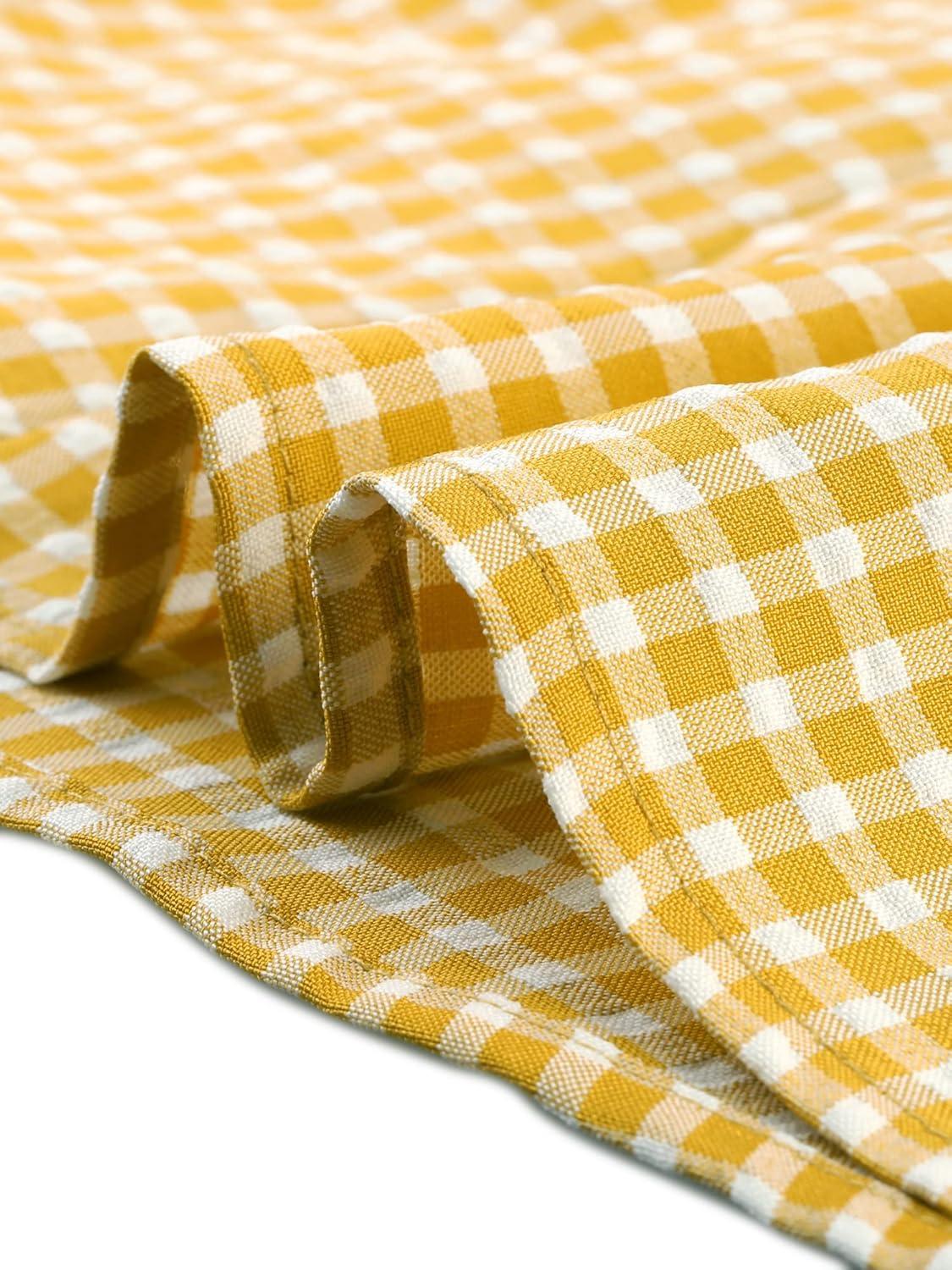 imageAllegra K Womens Bow Tie Neck Blouse Vintage Ruffle Sleeveless Gingham Plaid ShirtLemon Yellow
