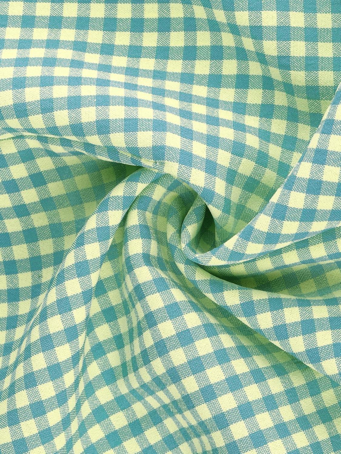 imageAllegra K Womens Gingham Checks Ruffled Peter Pan Collar Cute Mini DressBlue Yellow