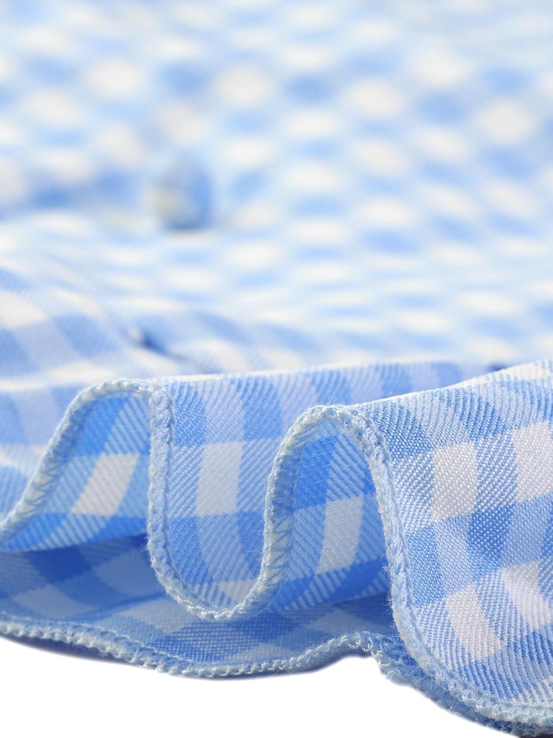 imageAllegra K Womens Gingham Checks Ruffled Peter Pan Collar Cute Mini DressLight Blue
