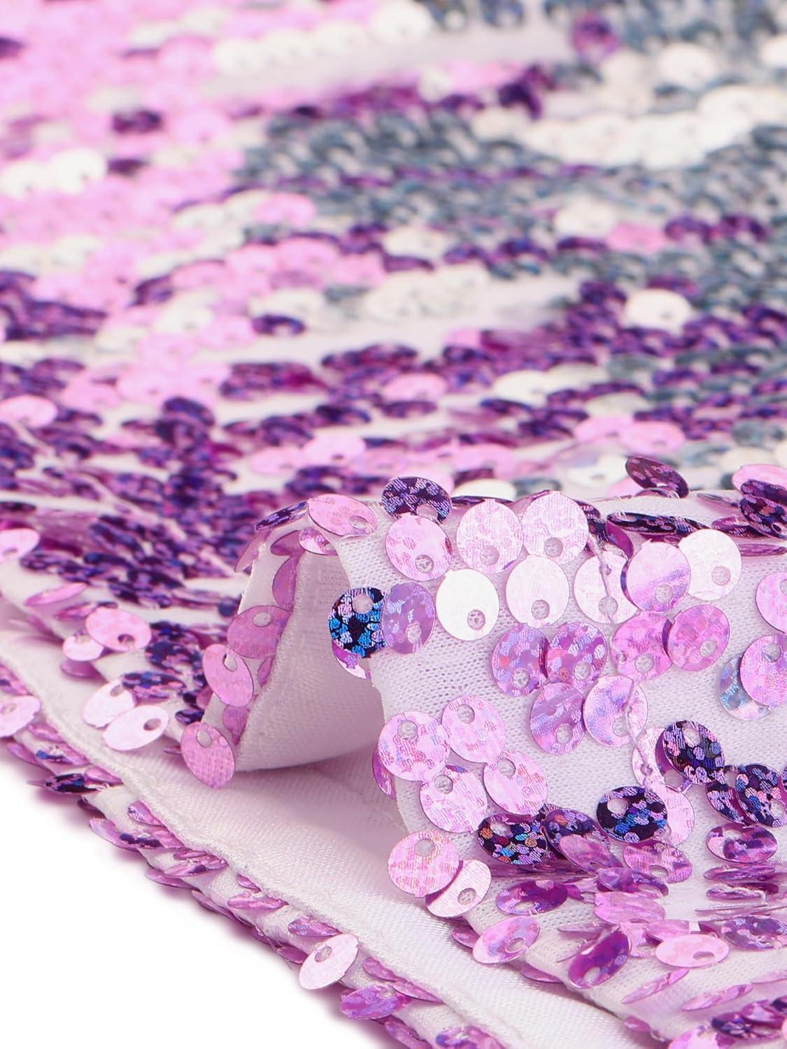 imageAllegra K Womens Glitter Sequin Dress Spaghetti Strap V Neck Party Cocktail Sparkly Mini Dress ClubwearPurple Silver