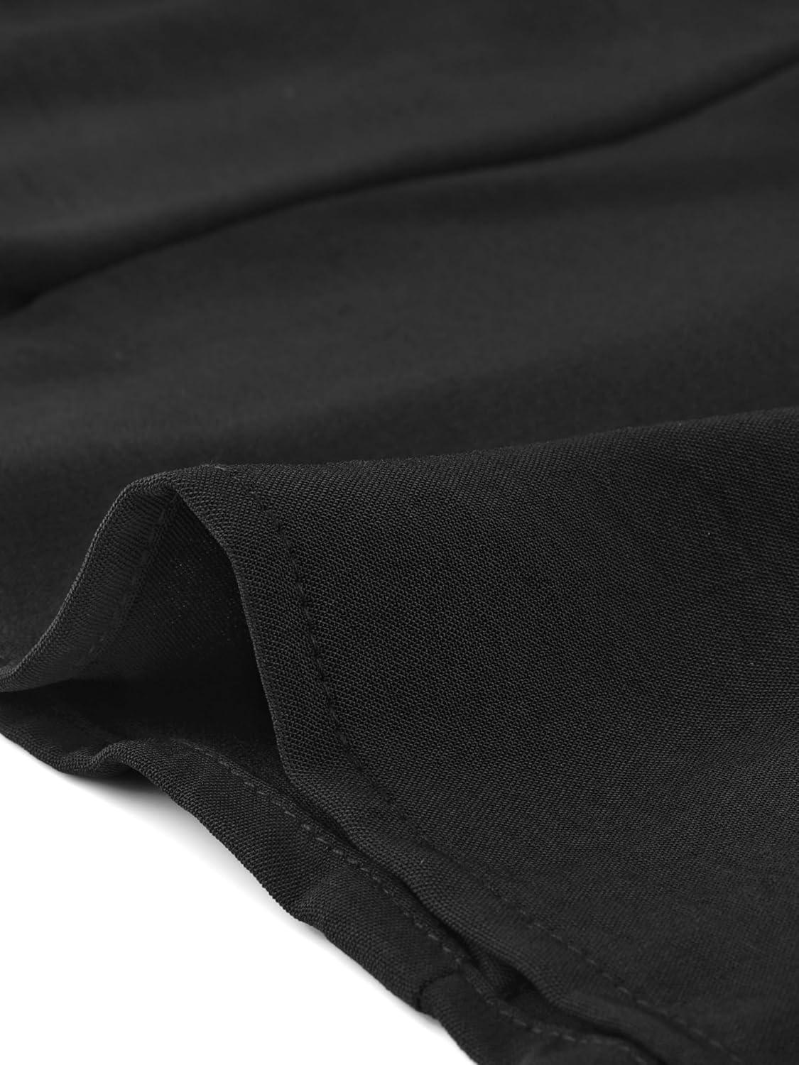 imageAllegra K Womens Long Sleeve Button Down Shirt Vintage Collared Work BlouseBlack