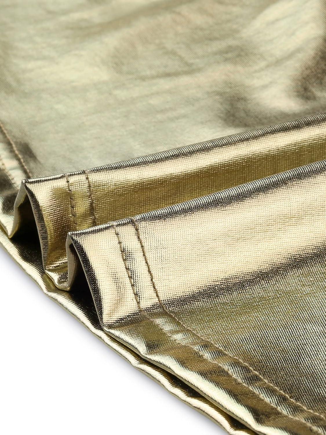 imageAllegra K Womens Metallic Sleeveless High Waist Club Party Disco Holographic DressBlack Gold