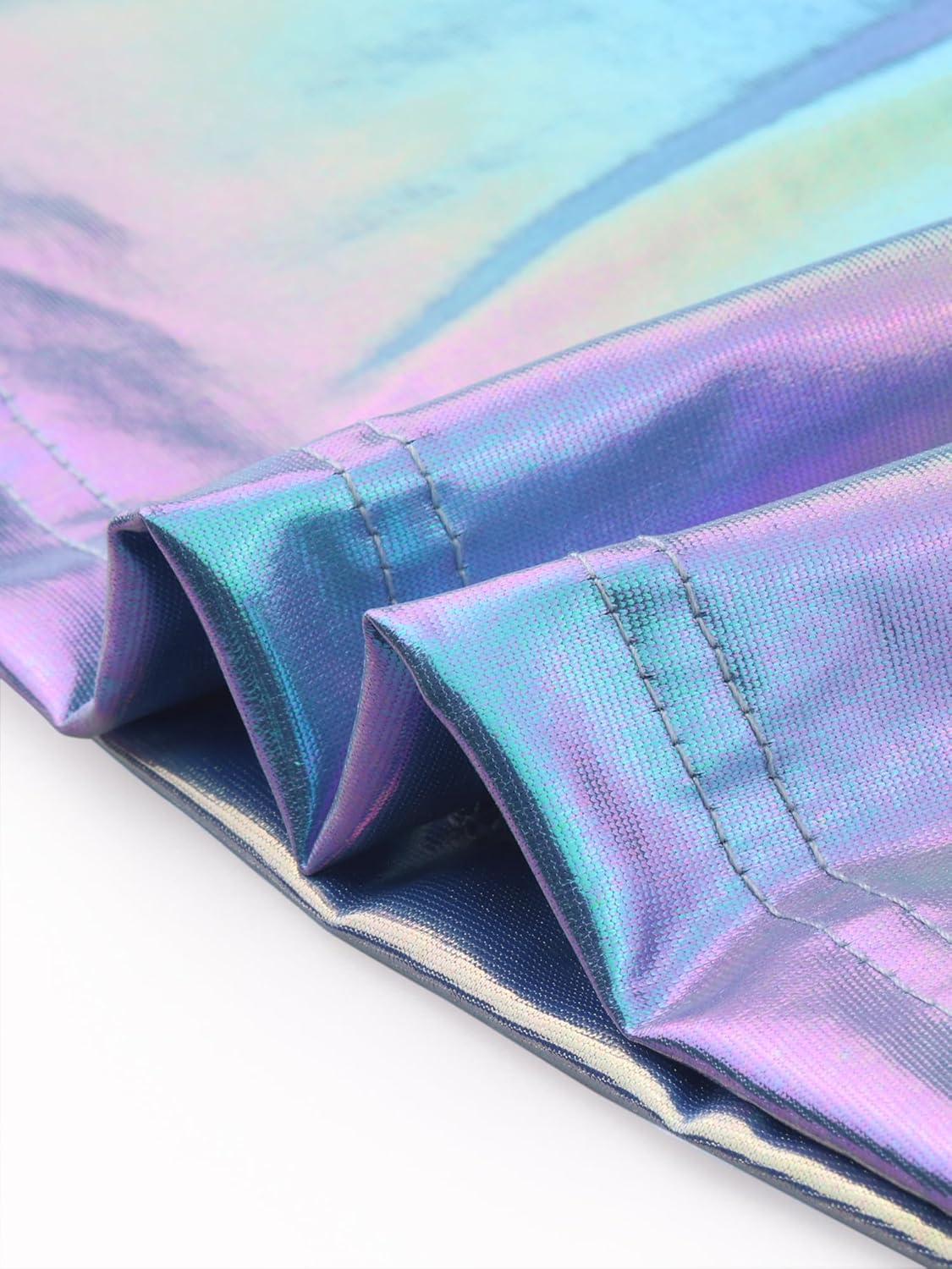 imageAllegra K Womens Metallic Sleeveless High Waist Club Party Disco Holographic DressHolographic Blue