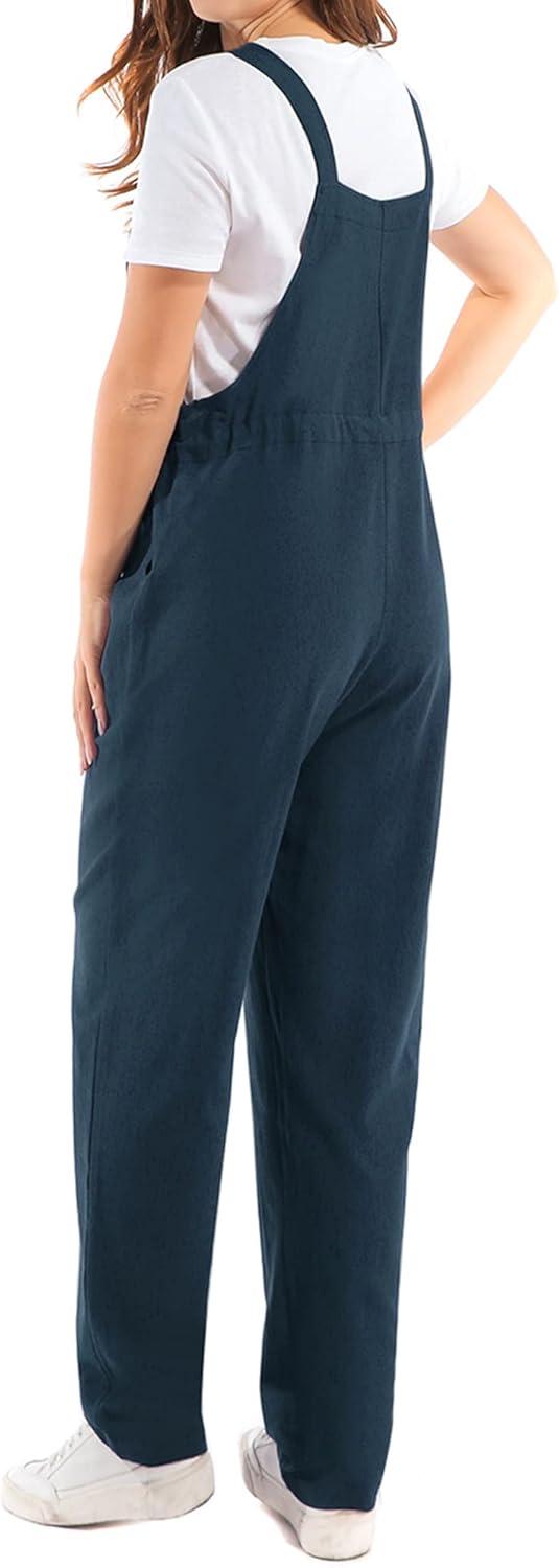imageAllegra K Womens Overalls Adjutable Strap Drawstring Suspenders Jumpsuit