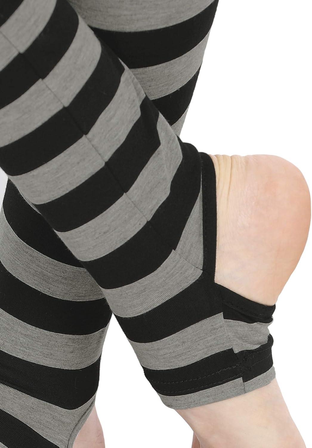 imageAllegra K Womens Rainbow Leggings Printed High Waist Elastic Waistband Party Yoga Stirrup PantsBlack Greystripe